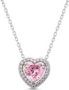 Lily Nily Kids' Cubic Zirconia Heart Halo Necklace