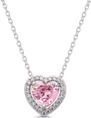 Lily Nily Kids' Cubic Zirconia Heart Halo Necklace