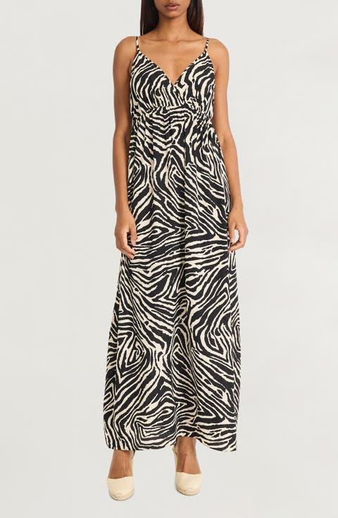Sweet Elegant Ripple Contrast Square Collar Sling Dress Dresses