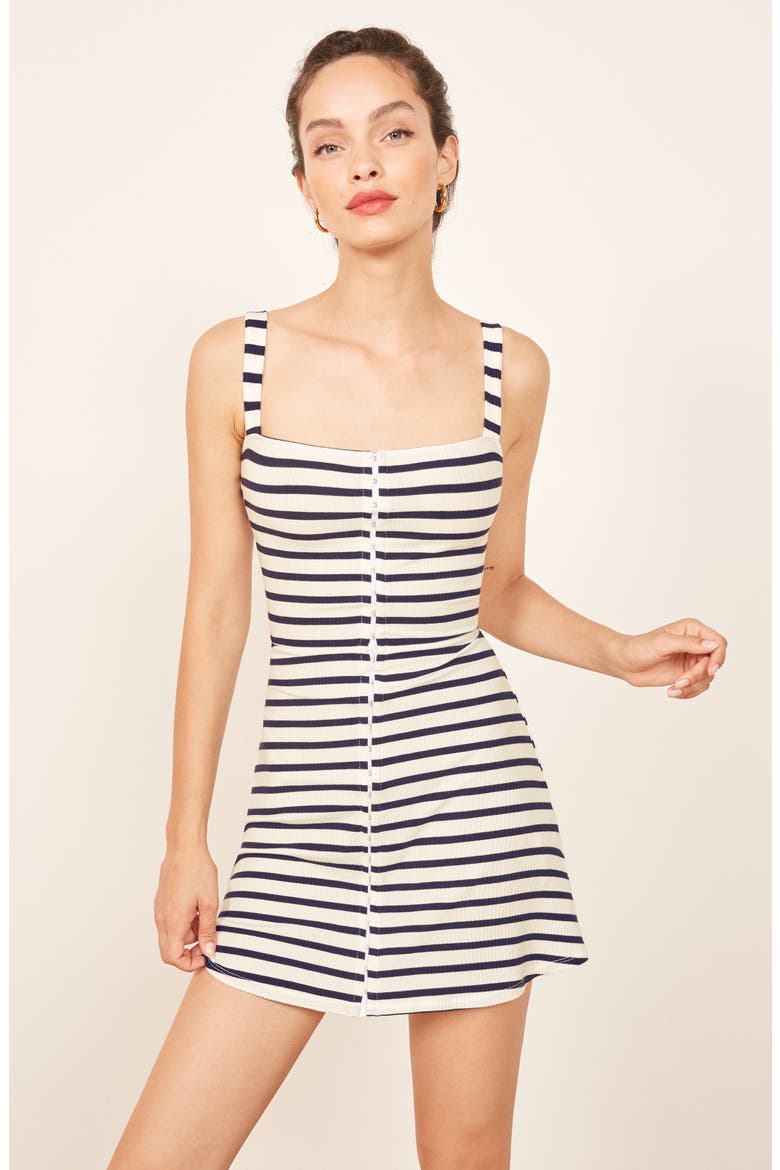 Nellie Ribbed Minidress, Alternate, color, CETO STRIPE
