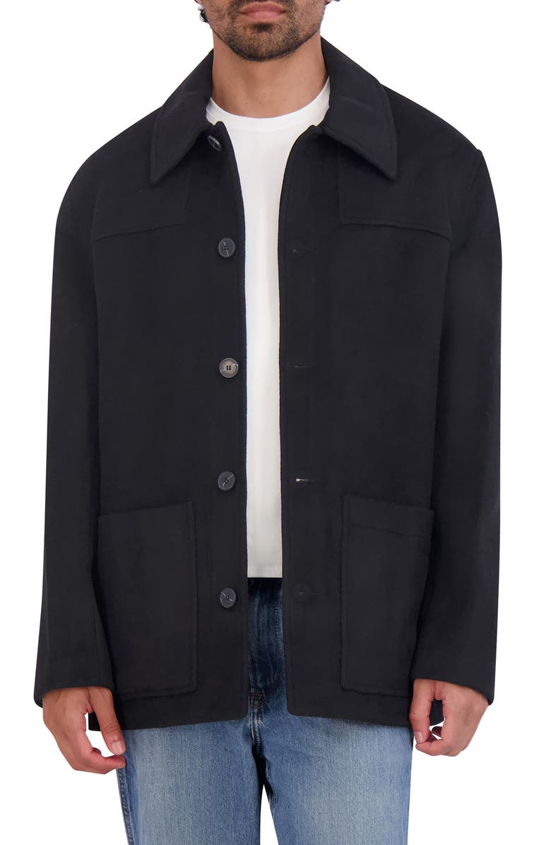 Cole Haan Wool Blend Shirt Jacket, Main, color, Black