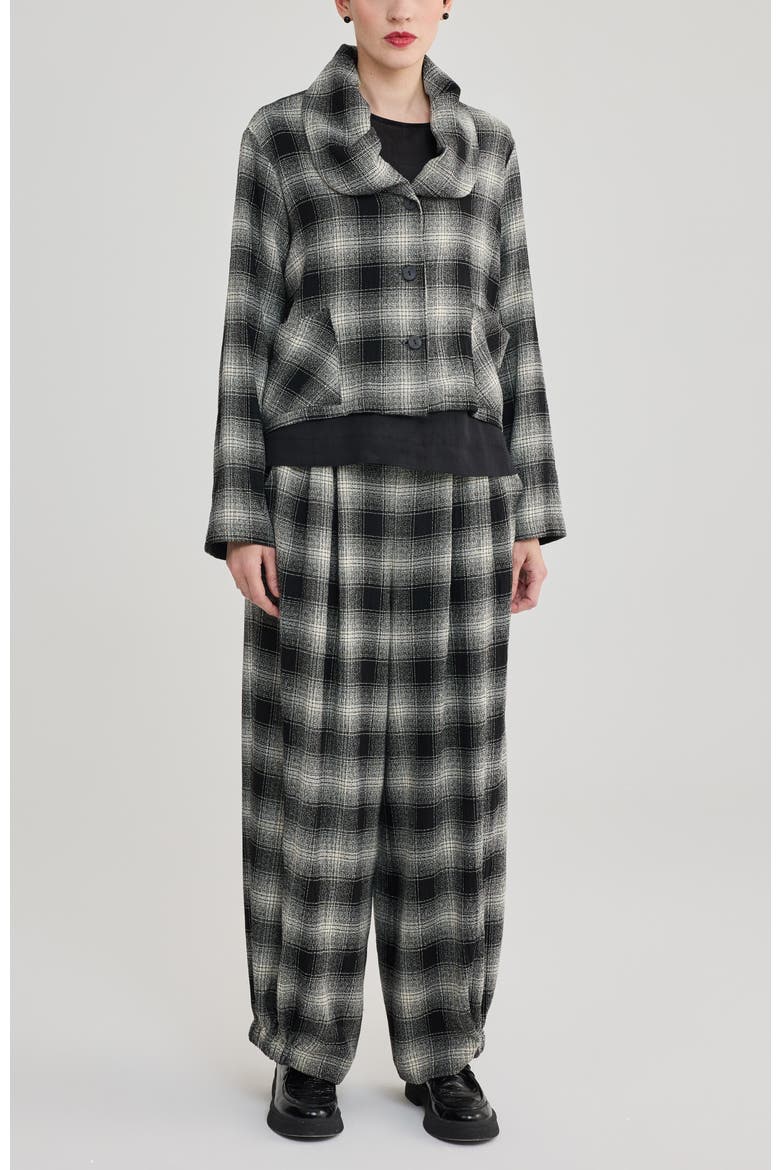 Ellis Plaid Jacket, Alternate, color, Ecru Plaid