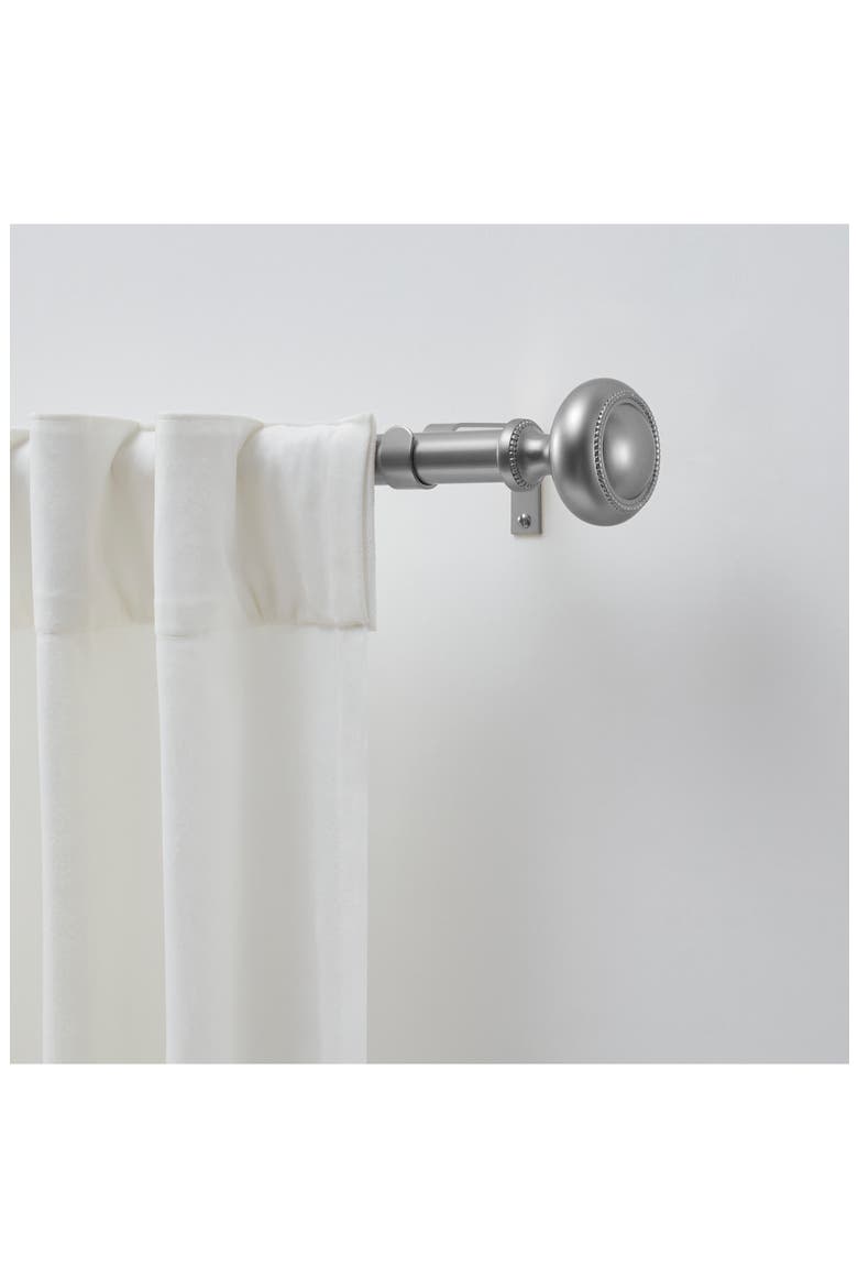 Barrett Adjustable Curtain Rod & Finial Set, Alternate, color, SILVER