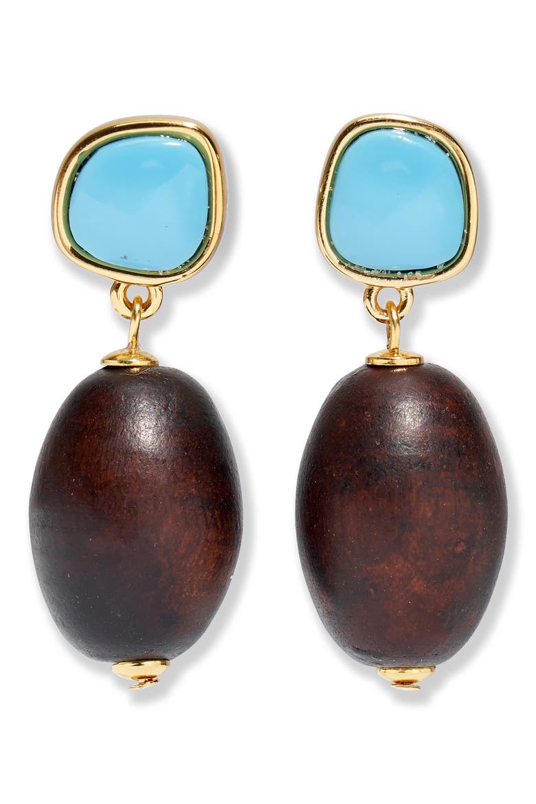 Olea Drop Earrings, Main, color, BLUE