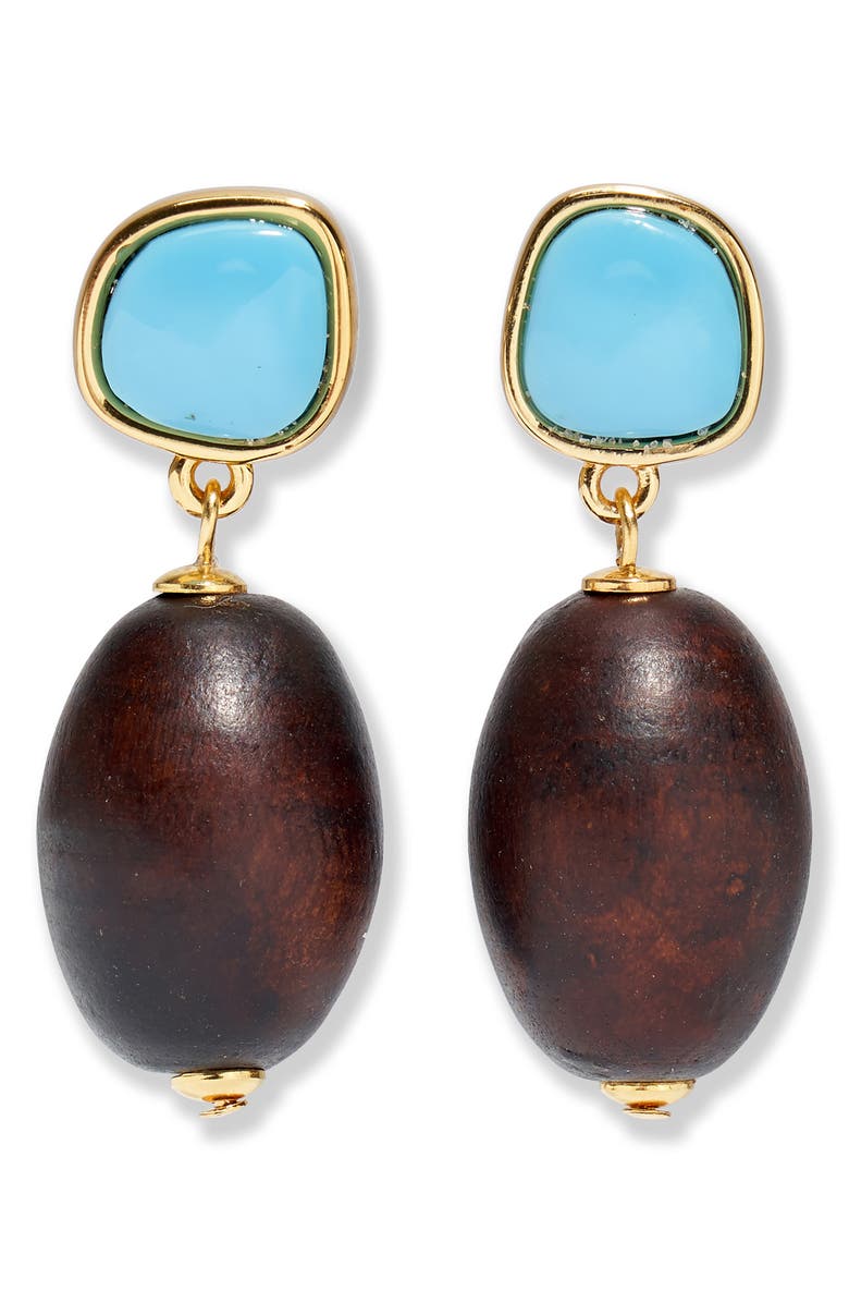 Lizzie Fortunato Olea Drop Earrings, Main, color, Blue