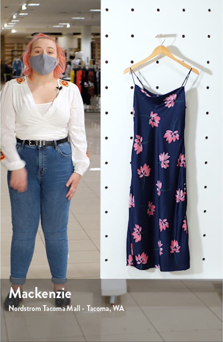 Cowl Neck Satin Midi Dress, sales video thumbnail