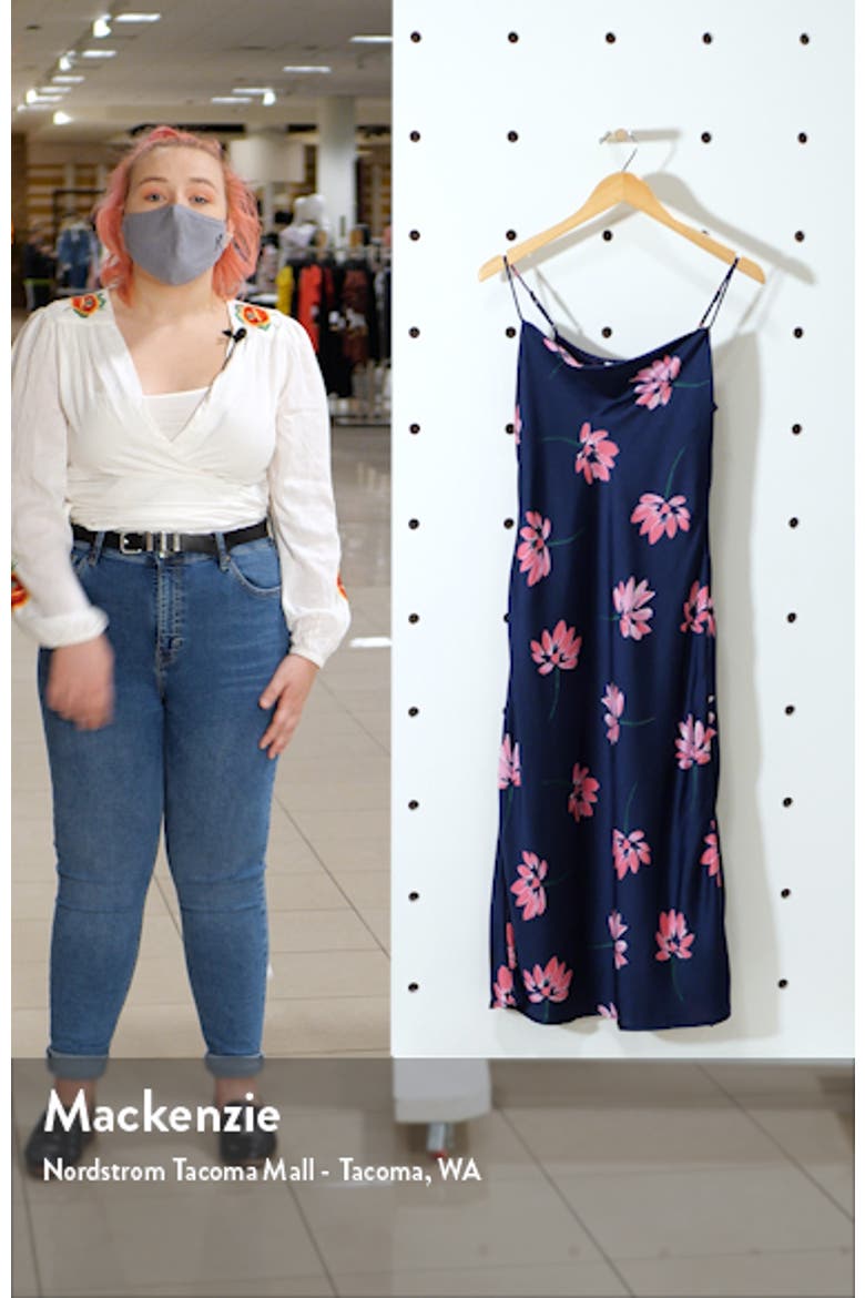 Cowl Neck Satin Midi Dress video