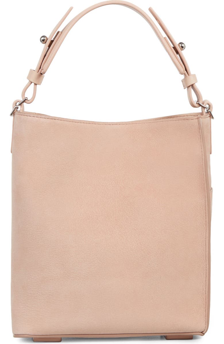 AllSaints Mini Mast Leather North/South Tote, Alternate, color,