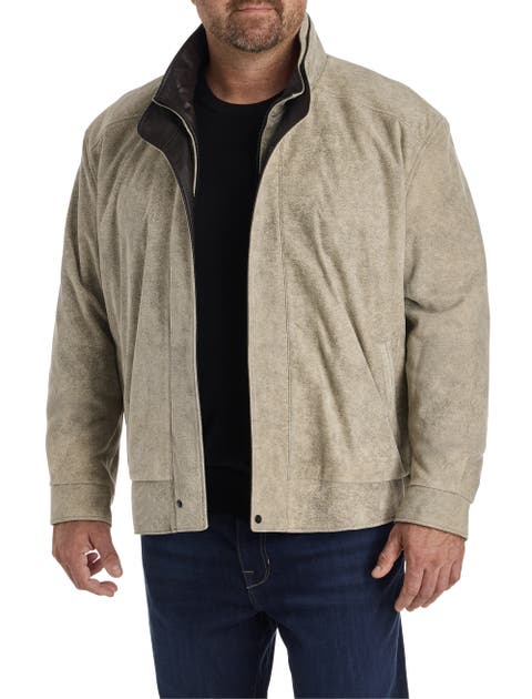 Big & Tall Double-Collar Diego Leather Jacket