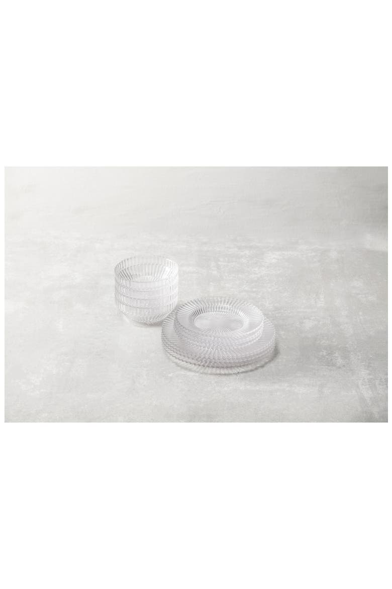 Archie Set of 4 Clear Dessert Plates, Alternate, color, CLEAR