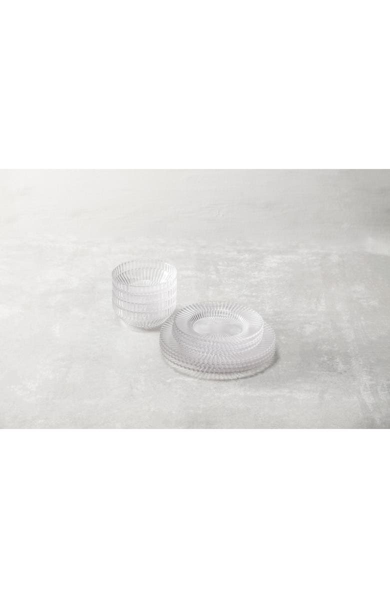 Fortessa Archie Set of 4 Clear Dessert Plates, Alternate, color, Clear