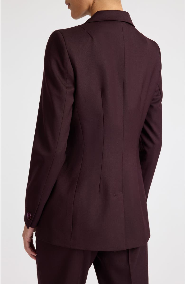 Santorelli Paco Double-Breasted Six-Button Jacket in Wool Stretch, Alternate, color, Raisin