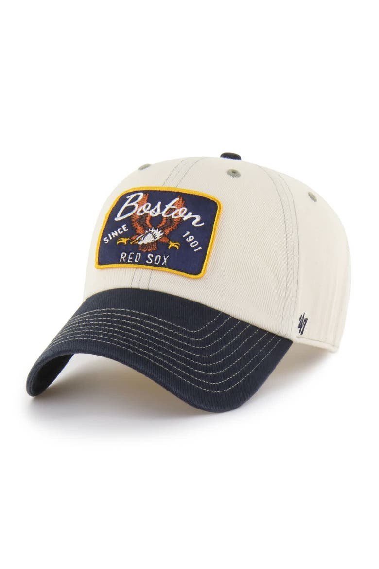 Men's '47  Natural/Navy Boston Red Sox Keepsake Collection Clean Up Adjustable Hat, Alternate, color, Natural
