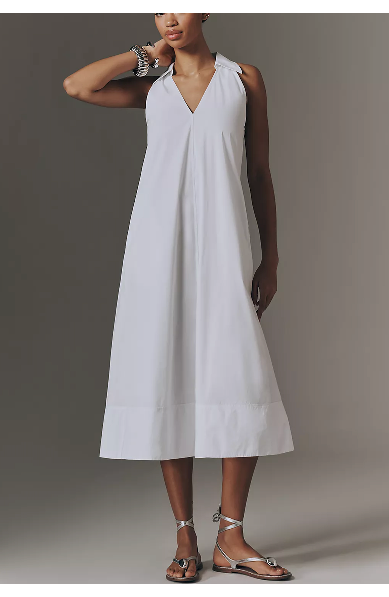SIMONMILLER Nava Poplin Midi Dress, Alternate, color, Macadamia