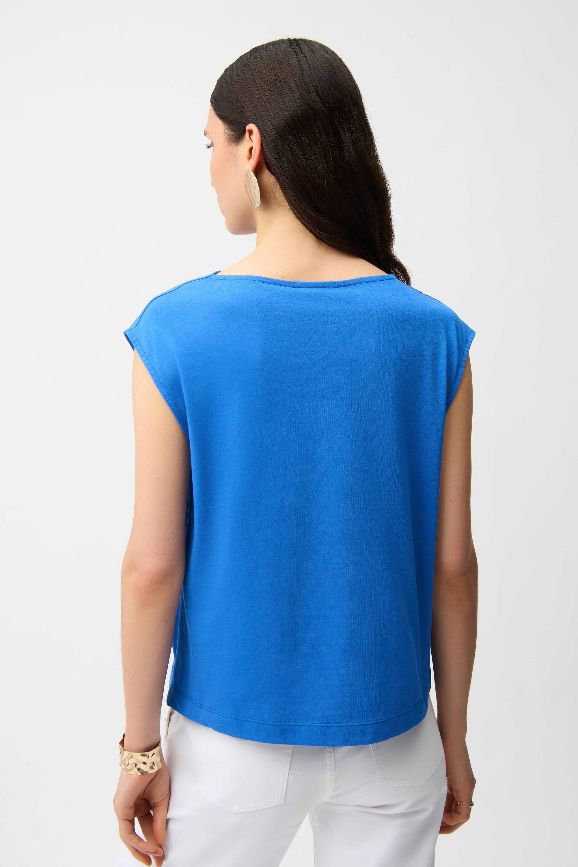 Cotton Top With Asymmetrical Collar - image 2