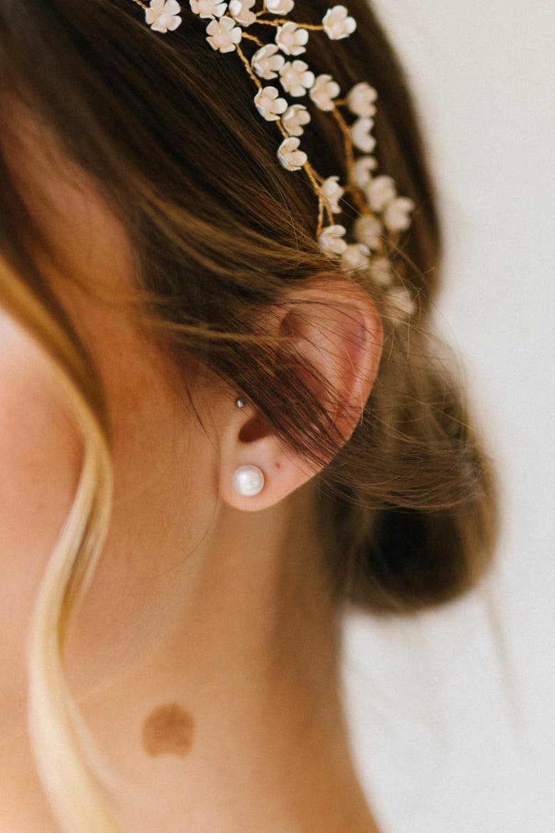 Nina Bridal Earrings, Main, color, Gold