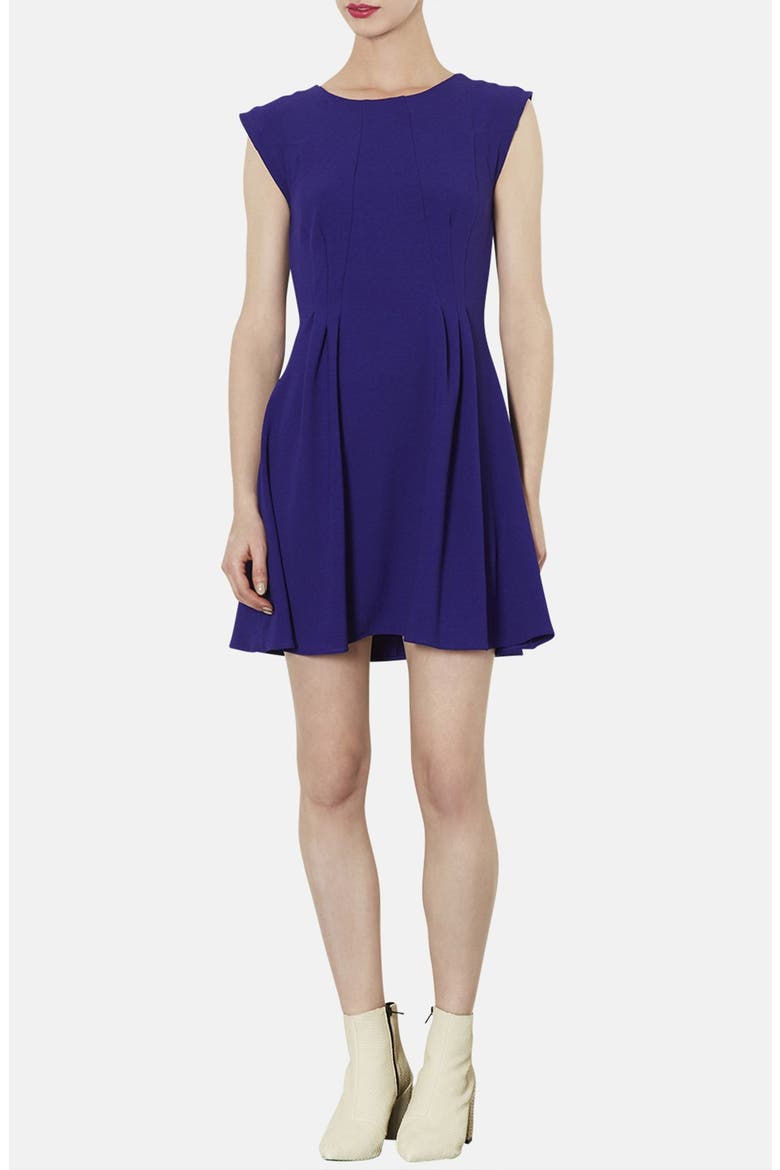 Crepe Fit & Flare Dress, Main, color, VIOLET