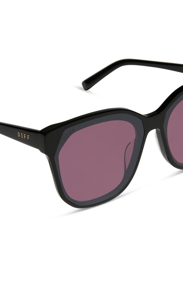 DIFF Gia 62mm Oversize Square Sunglasses, Alternate, color, Aubergine With Silver Flash