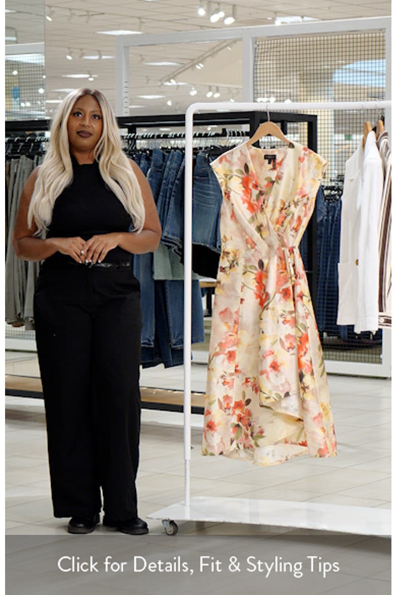 Floral Wrap Front Midi Dress video