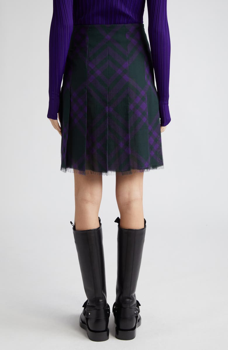 Burberry Check Pleated Kilt Skirt, Alternate, color,