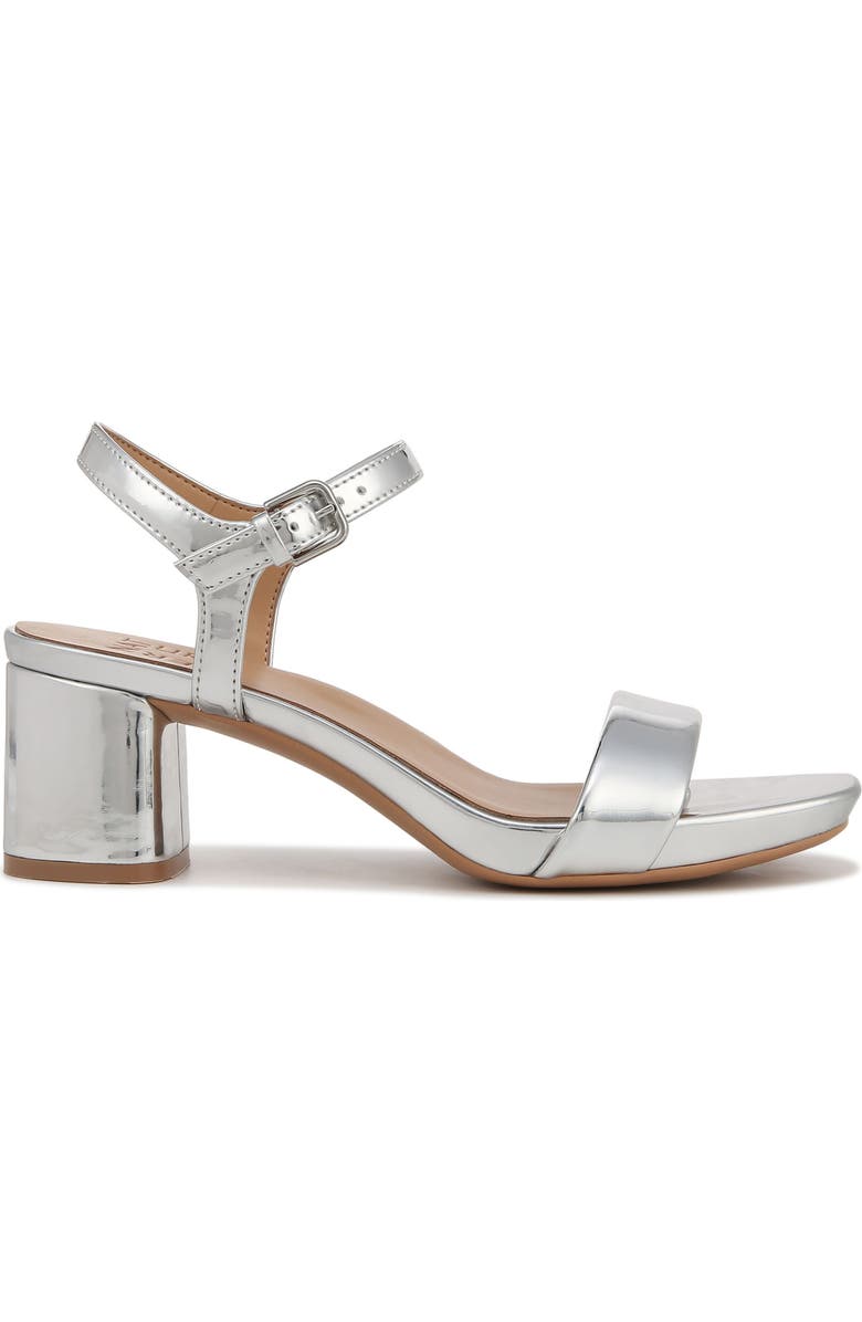 Naturalizer Izzy Ankle Strap Sandal, Alternate, color, Silver Faux Leather