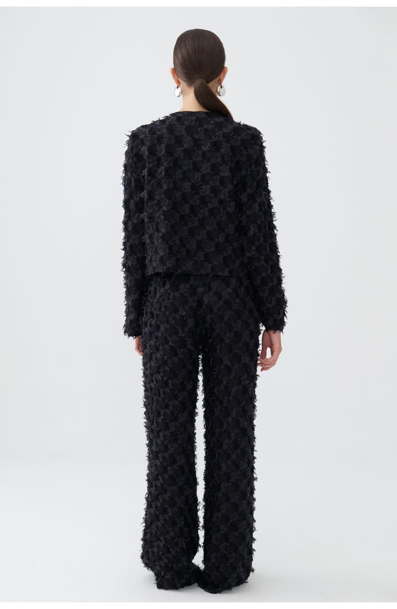 Nocturne Collarless Tassel Textured Jacket, Alternate, color,