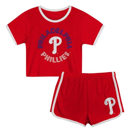 Girls Preschool Red Philadelphia Phillies Double Run T-Shirt & Shorts Set