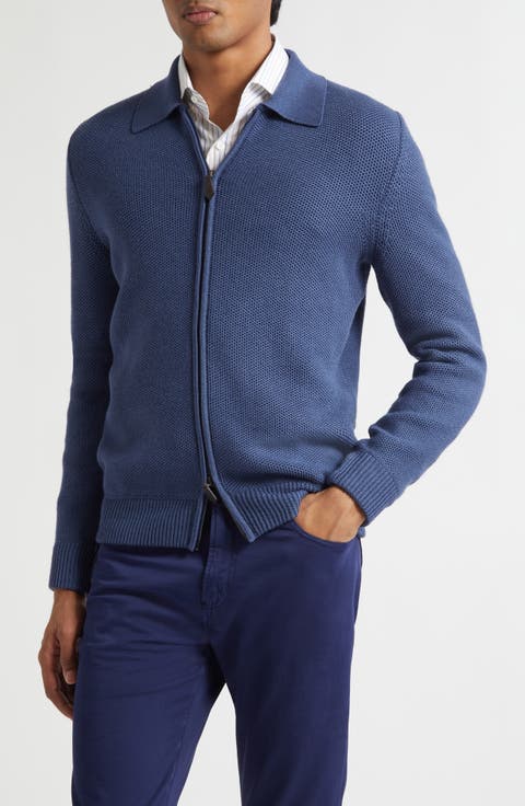 Wool, Silk & Cashmere Bomber Cardigan
