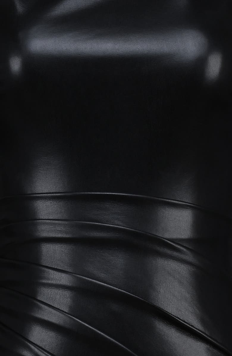 HOUSE OF CB Maya Buttery Faux Leather Gown, Alternate, color, Black