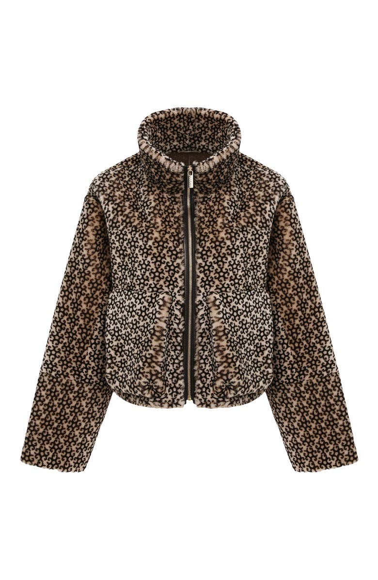 GORSKI Genuine Shearling Insignia Zip Jacket, Alternate, color, Beige/Black Insignia