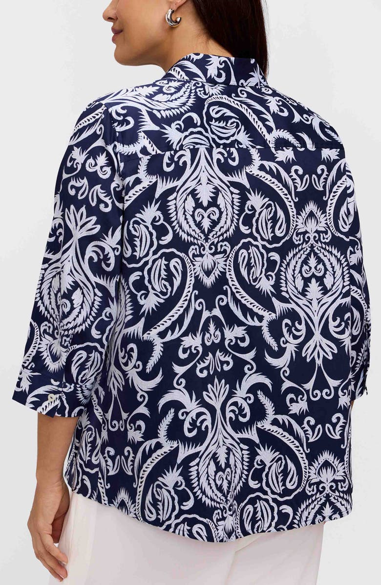 Foxcroft Hampton Florentine Print Cotton Button-Up Shirt, Alternate, color, 