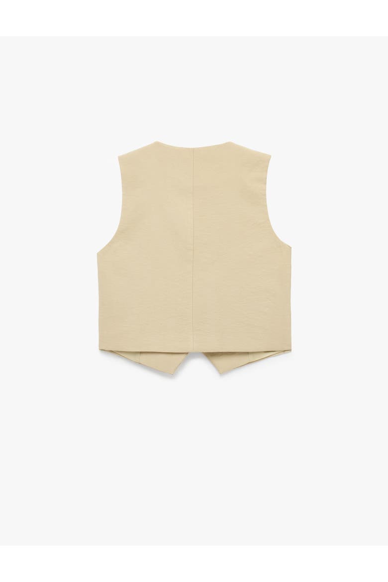 Sleeveless V-Neck Wrap Vest with Tie, Alternate, color, STONE