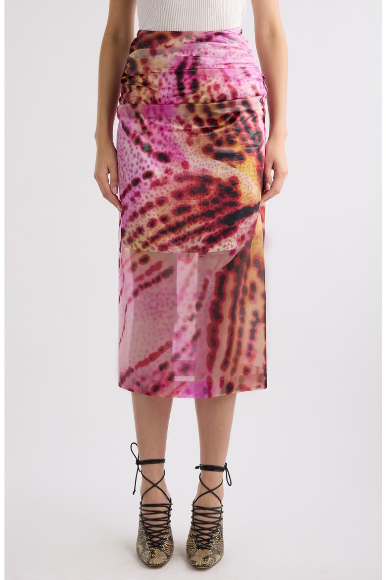 Sami Leopard Orchid Print Pencil Skirt, Main, color, FUCHSIA