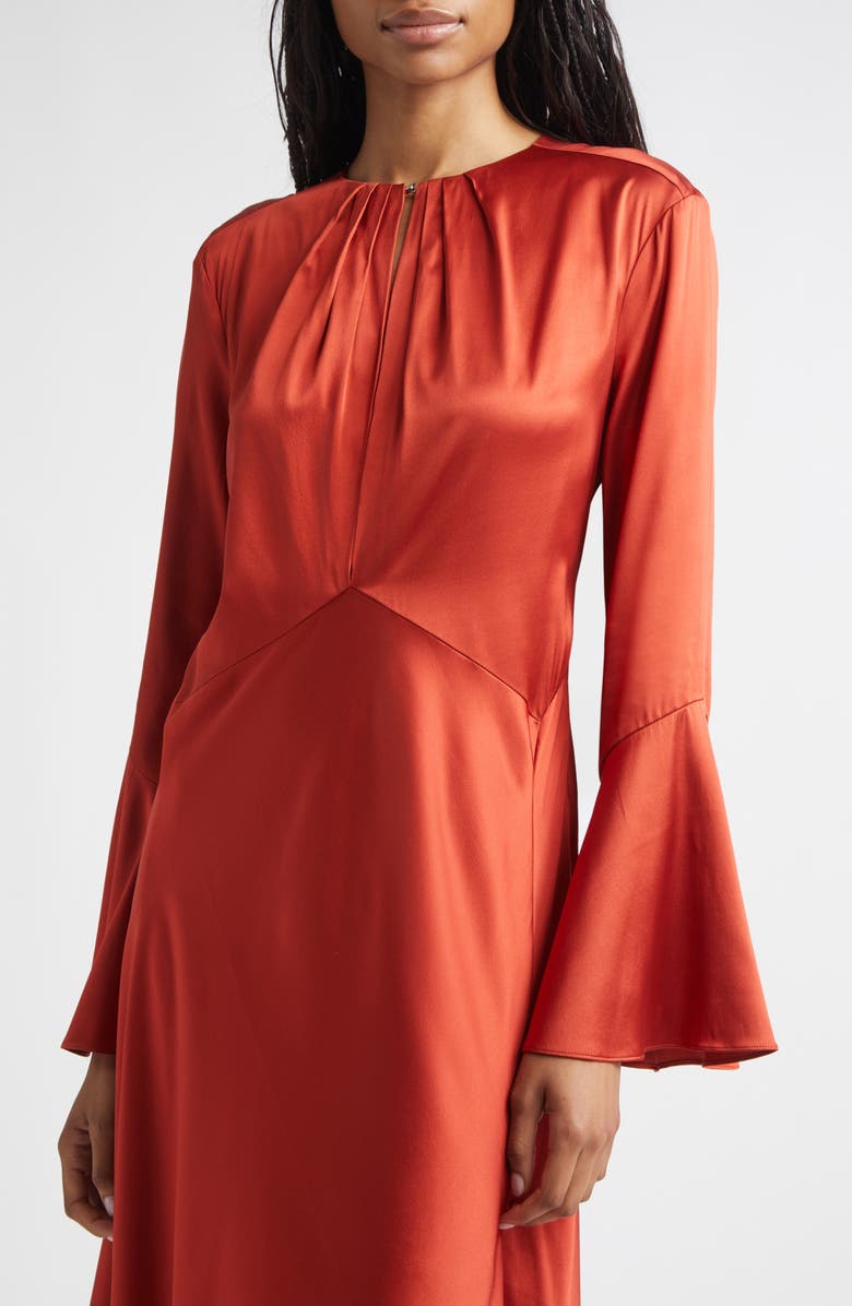 Veronica Beard Ezri Silk Blend Long Sleeve Dress, Alternate, color, Carnelian Red
