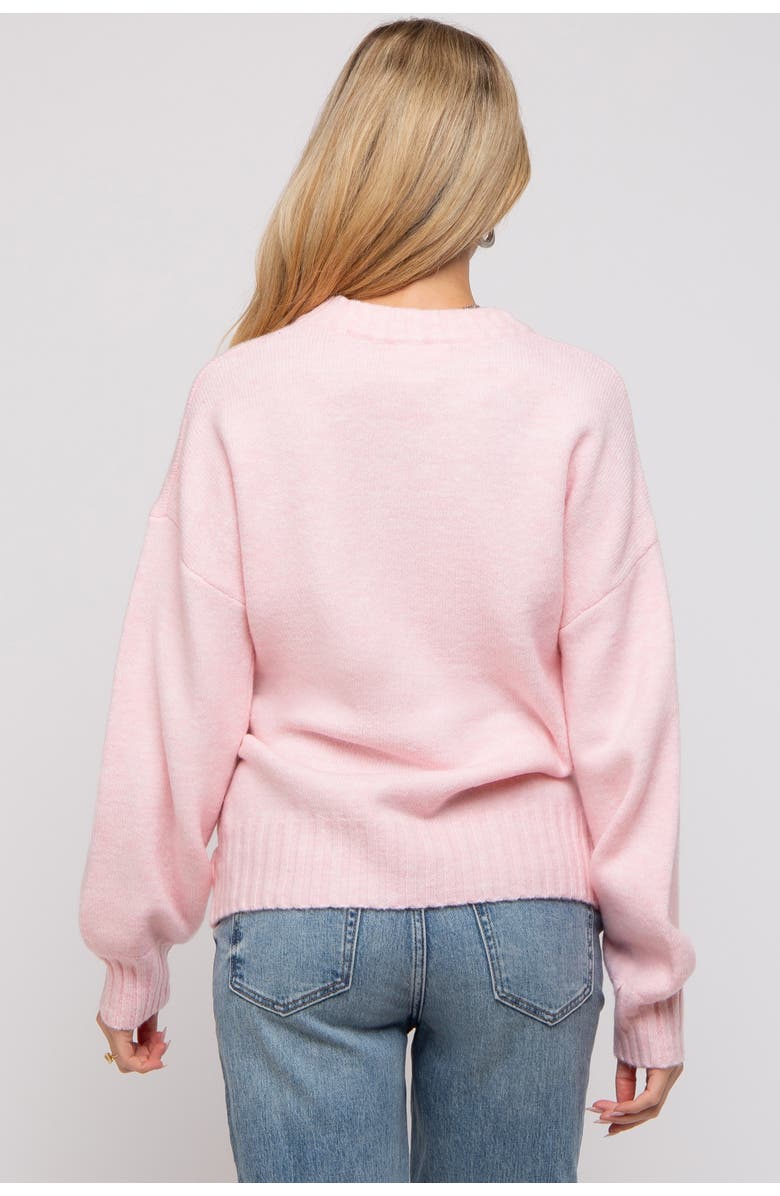PinkBlush Ribbed Cuff Sweater, Alternate, color, Pink
