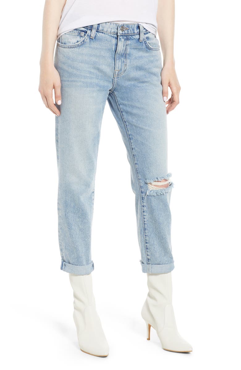 Current/Elliott The Fling Ripped Boyfriend Jeans, Main, color, 