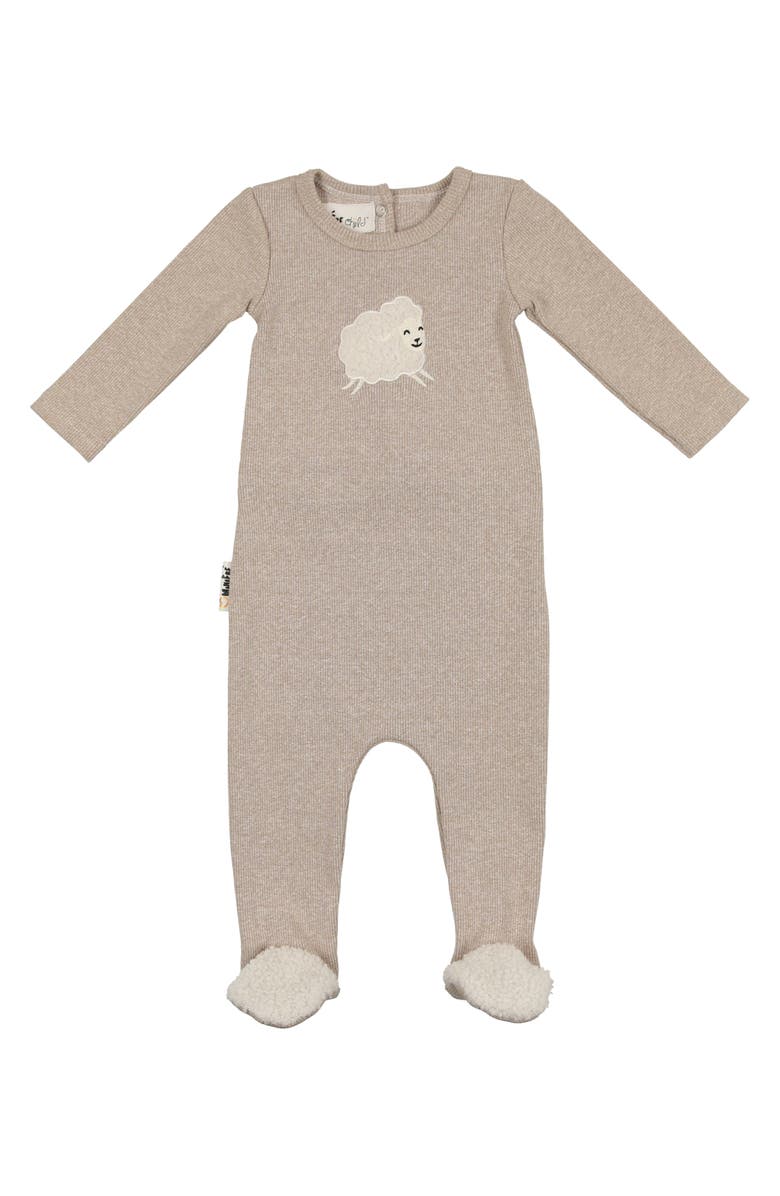 Manière Space Dye Appliqué Sheep Footie, Main, color, 