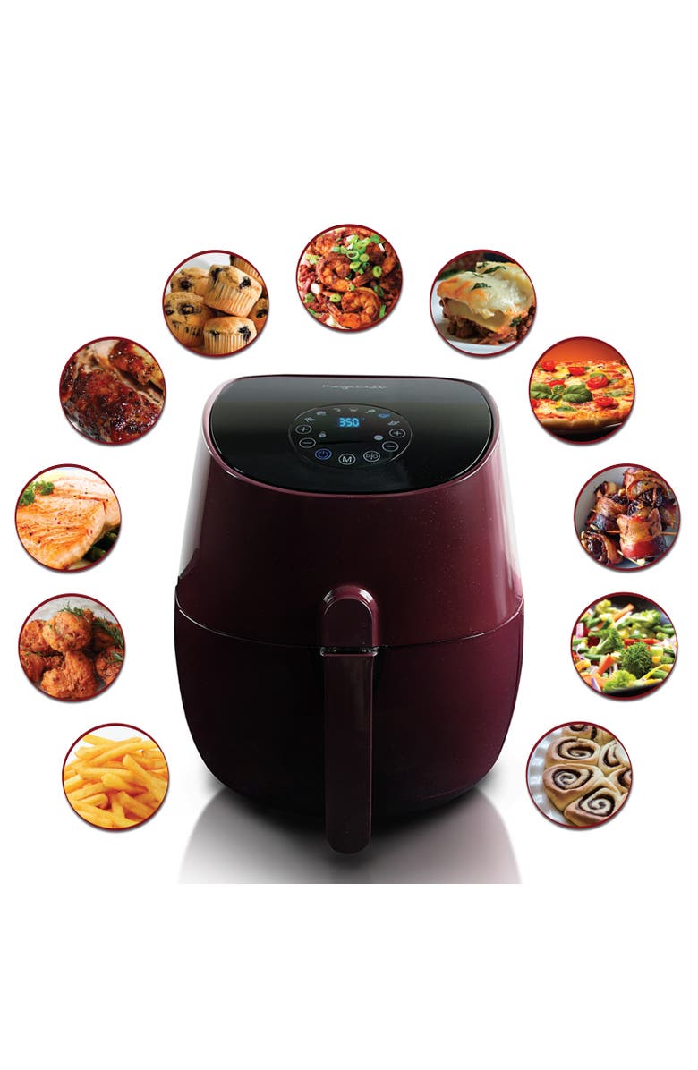 Megachef Airfryer and Multicooker with 7 Pre-Programmed Settings, Alternate, color, Red