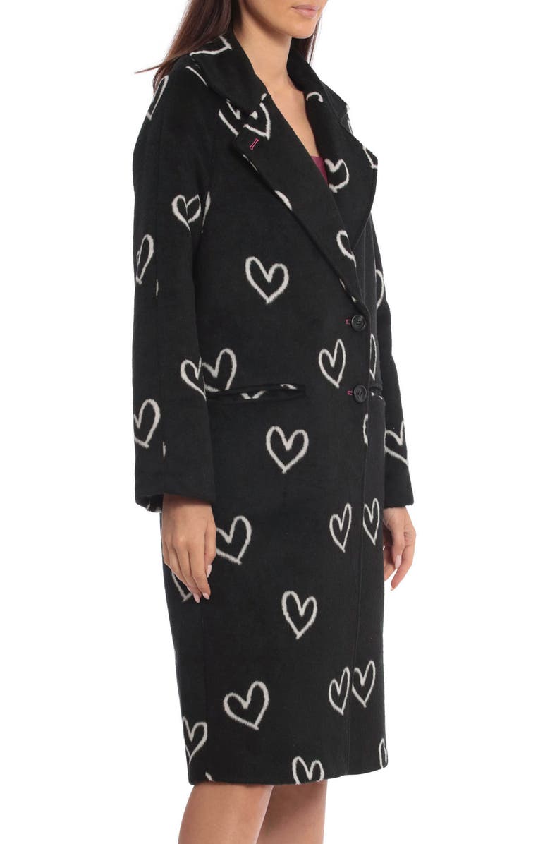 Avec Les Filles Heart Jacquard Brushed Fleece Coat, Alternate, color, 