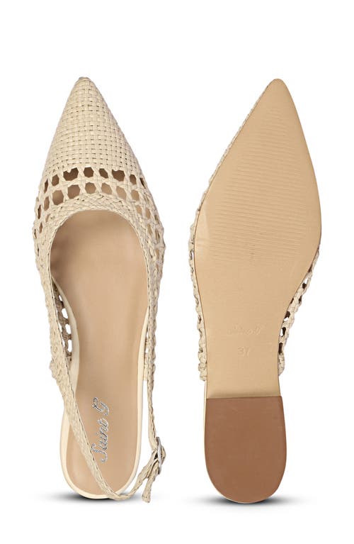 Saint G Chayya Woven Slingback Flat In Ivory