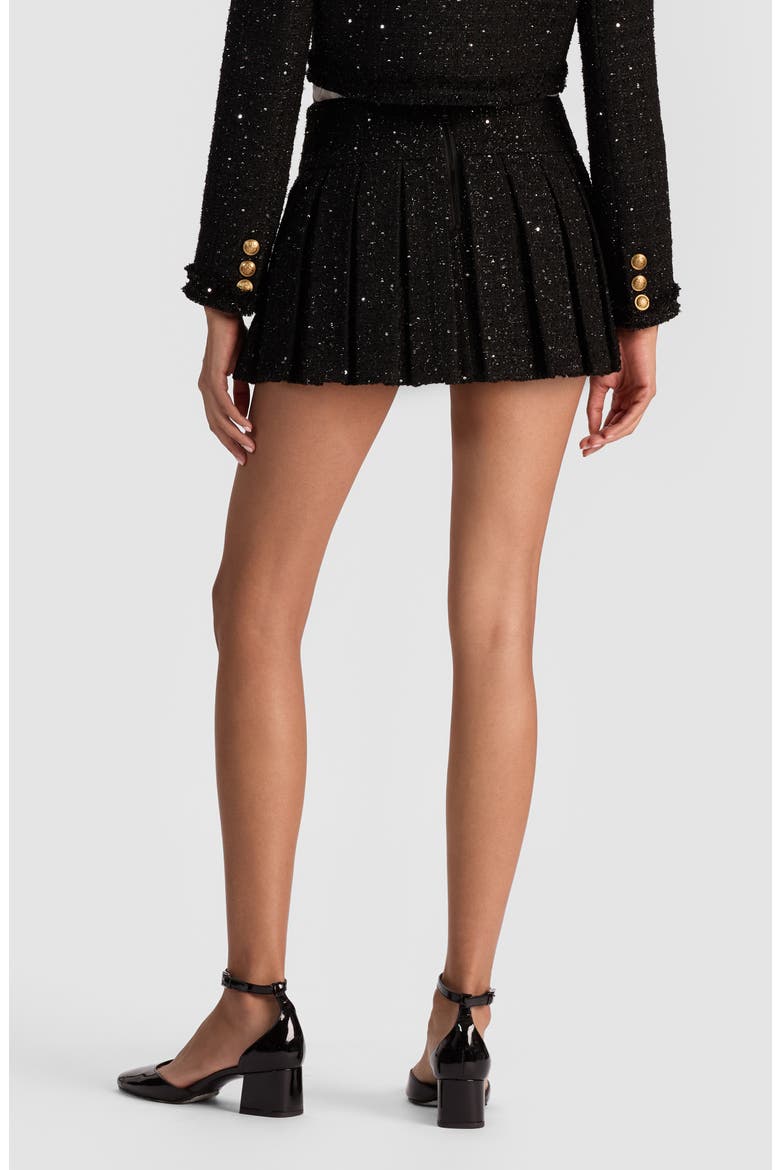 Emilie Pleated Velvet Miniskort, Alternate, color, BLACK