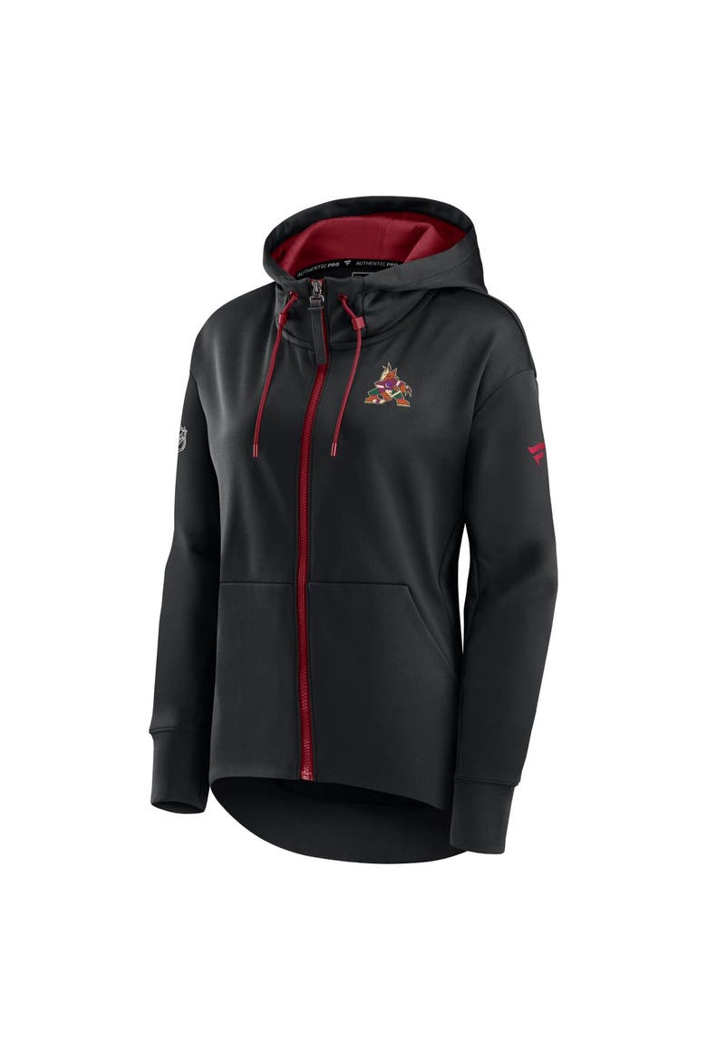 Women's Fanatics Branded Black Arizona Coyotes Authentic Pro Rink Full-Zip Hoodie, Alternate, color, Black