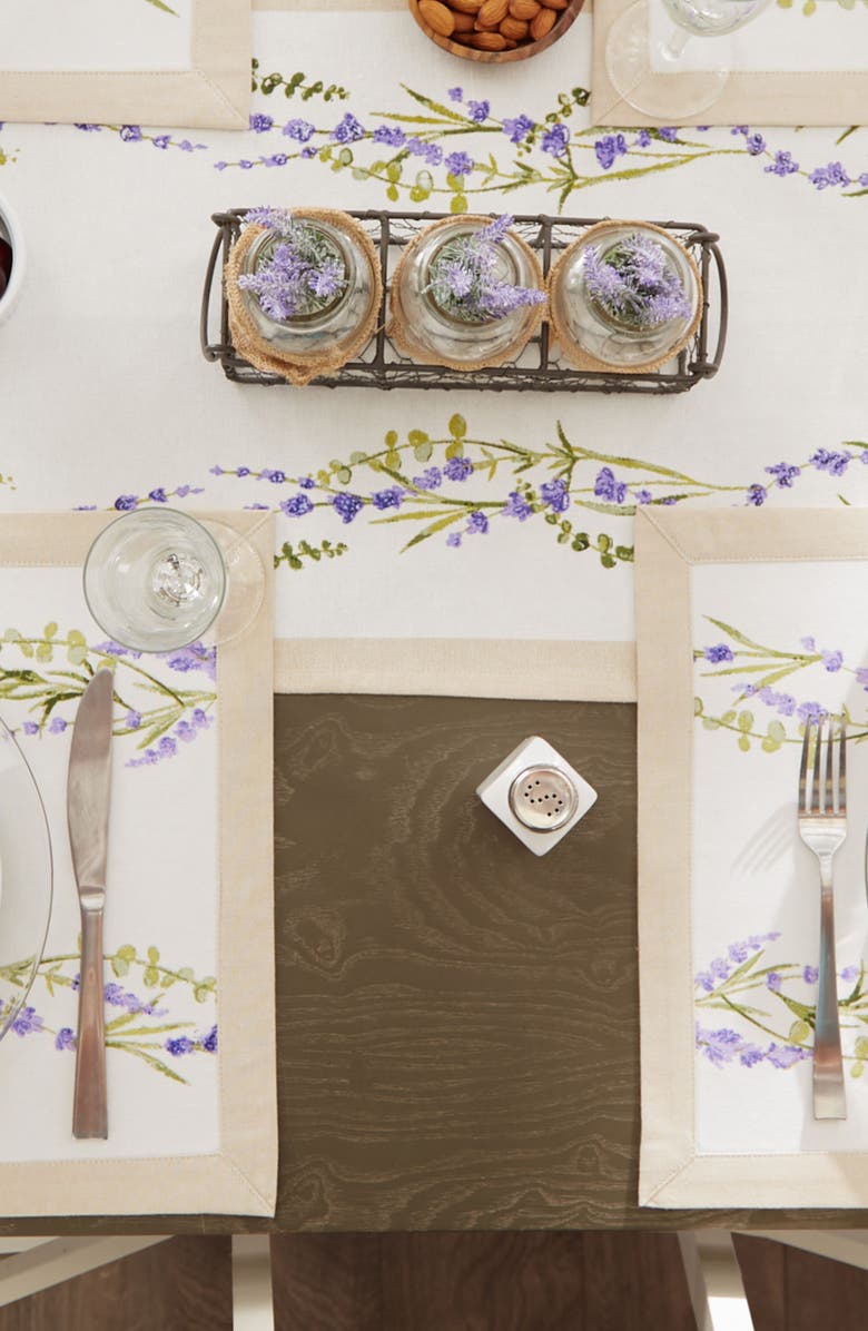 Design Imports Lavender Garden Set of 4 Placemats, Alternate, color, White/ Beige