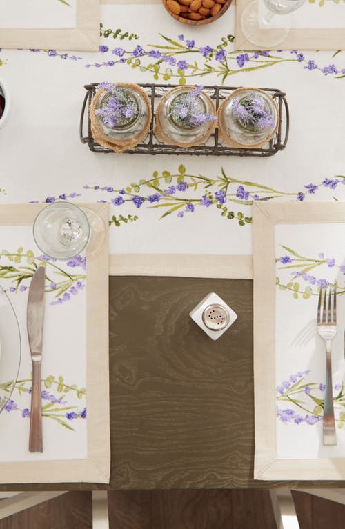 Design Imports Lavender Garden Set Of 4 Placemats In White/beige