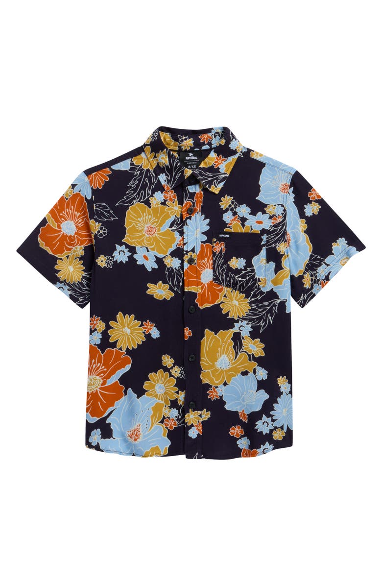 Rip Curl Kids' Surf Revival Button-Up Shirt, Main, color, Dark Navy