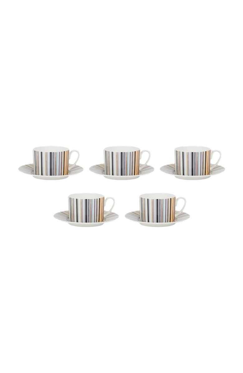 Missoni Home Stripes Jenkins Set Of 6 Tea Cups & Saucers, Alternate, color, White