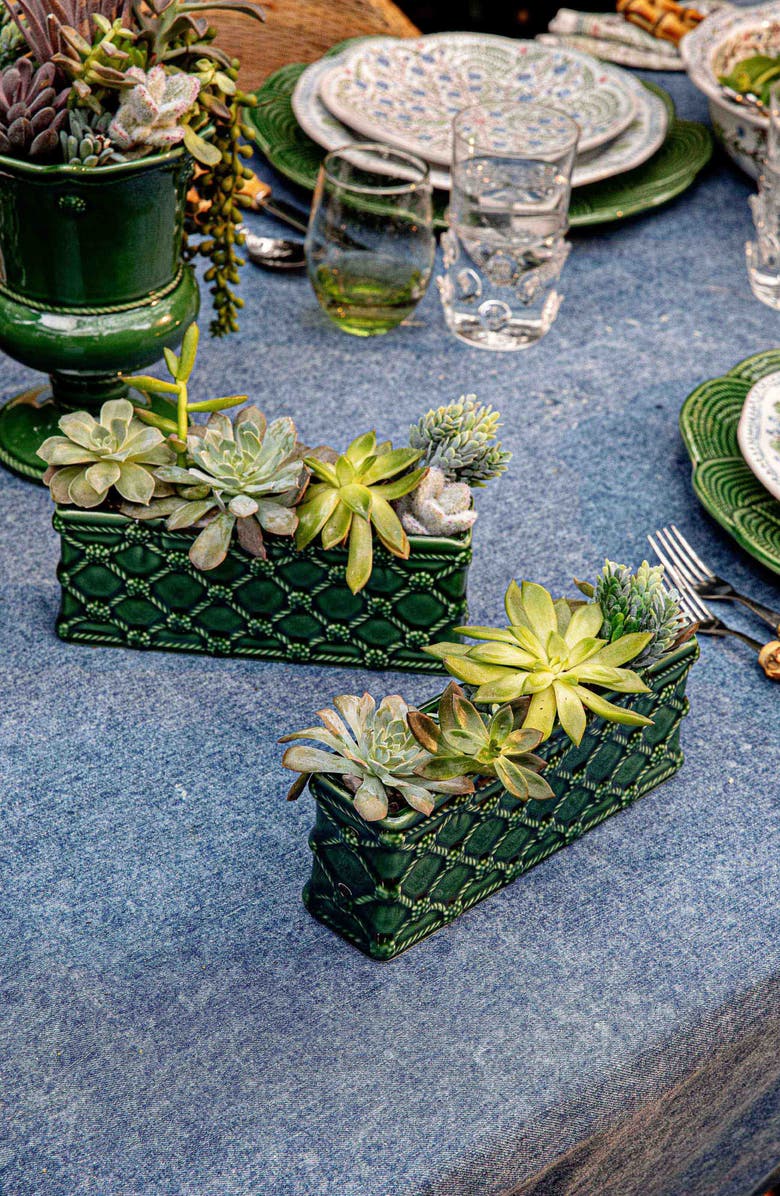 Juliska Set of 2 Berry & Thread Petite Rectangular Parterre, Alternate, color, Basil