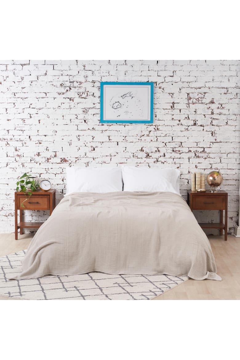 Ryker Moonbeam Twin Gauze Coverlet, Main, color, Beige