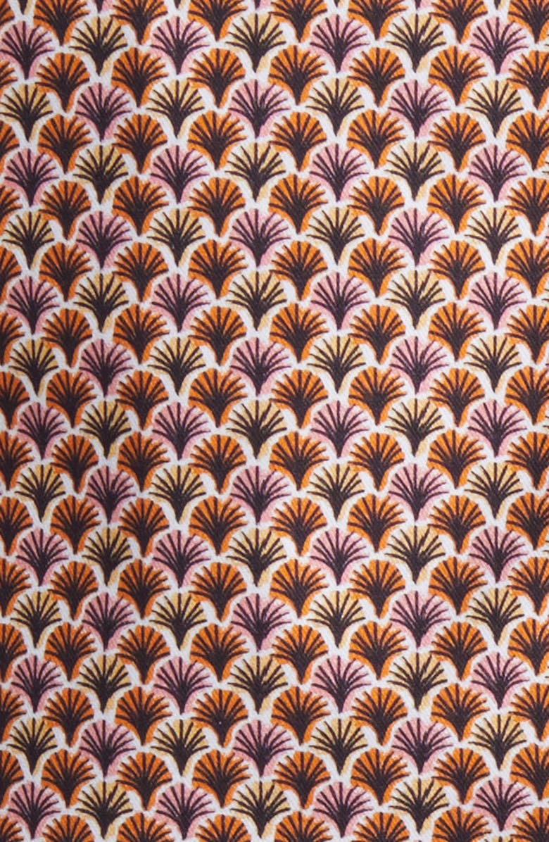 Stone Rose Retro Palm Print Short Sleeve Stretch Cotton & Lyocell Button-Up Shirt, Alternate, color,