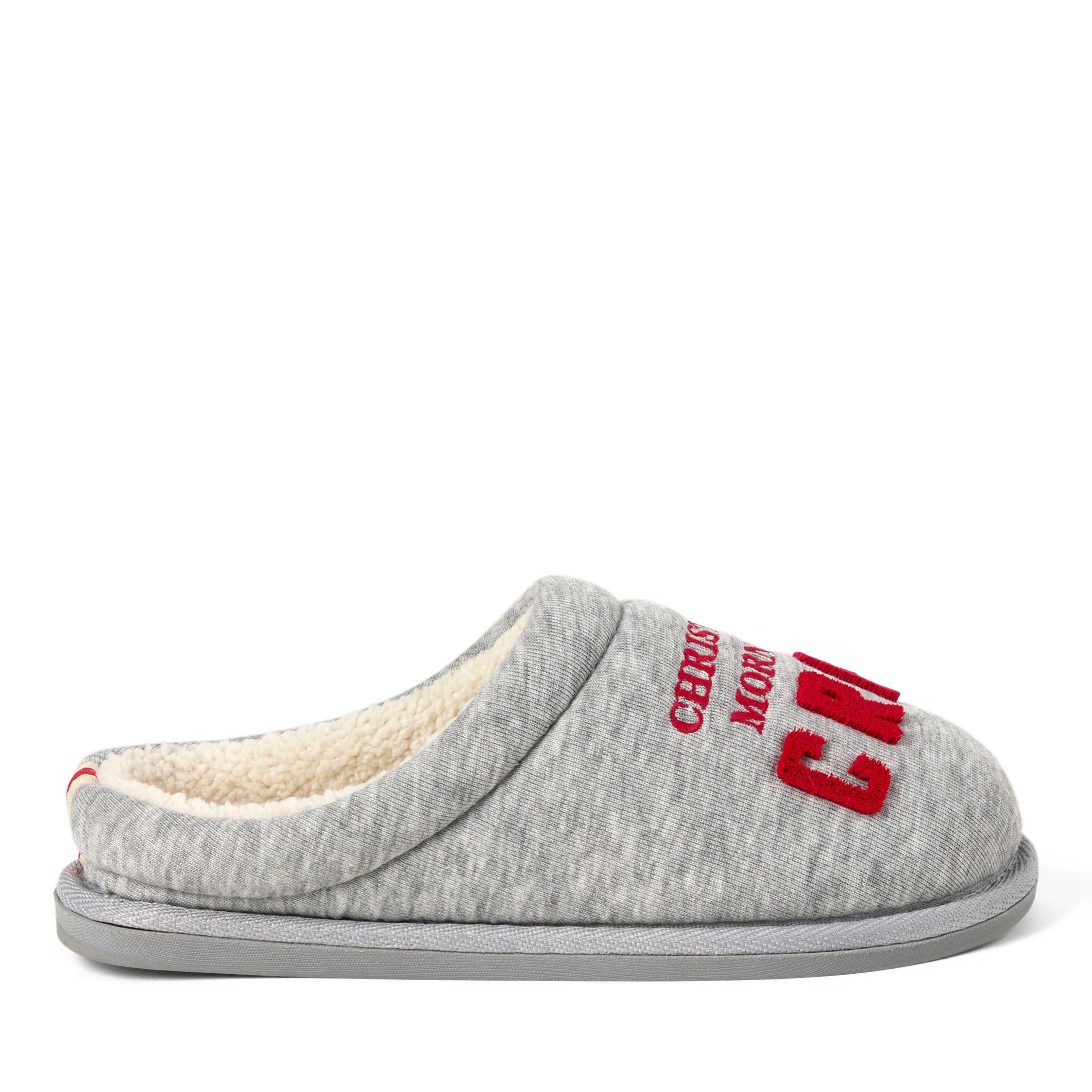 Christmas Morning Crew Slippers, Alternate, color, LIGHT HEATHER GREY